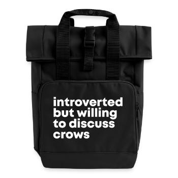 Crow - Roll Top Backpack with Two Handles - black - Front