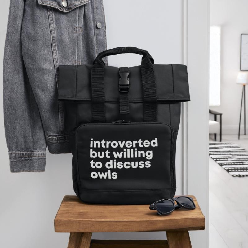 Eule Eule Eule Eule Rolltop Rucksack mit zwei Griffen