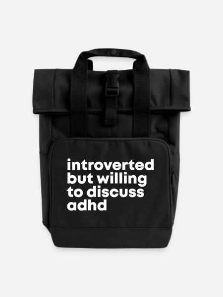 ADHS ADHS ADHS ADHS - Rolltop Rucksack mit zwei Griffen - Schwarz