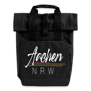 Aachen - Rolltop Rucksack mit zwei Griffen - Schwarz - Vorne