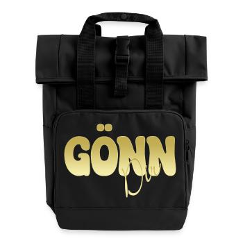 GÖNN DIR Goldglanz Typografie - Rolltop Rucksack mit zwei Griffen - Schwarz - Vorne