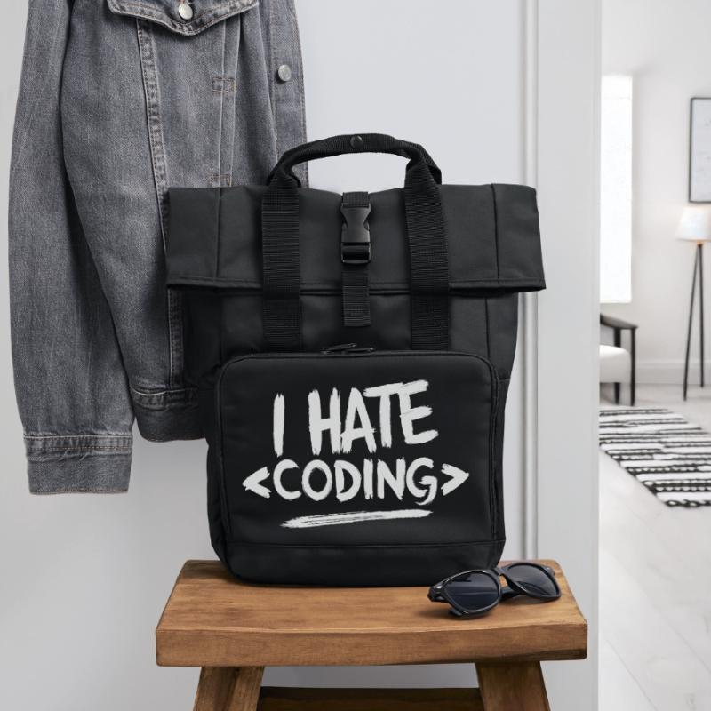 Je déteste coder Programmeur Web Sac à dos Roll Top à deux anses