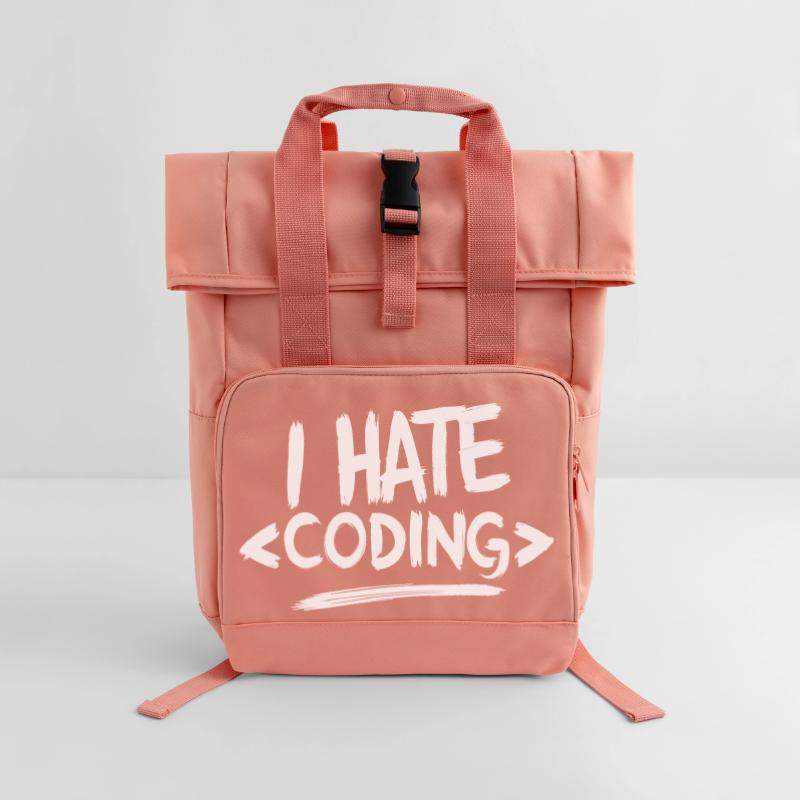 Ich hasse das Programmieren von Computer-Web-Programmierern Rolltop Rucksack mit zwei Griffen