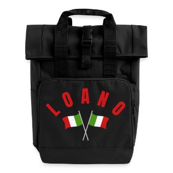 Loano Italian Flags  - Roll Top Backpack with Two Handles - black - Front