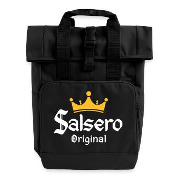 Salsero Original - Salsa Dance Fashion - Rolltop Rucksack mit zwei Griffen - Schwarz - Vorne