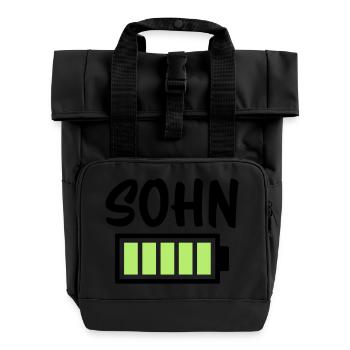 Sohn - Akku - Rolltop Rucksack mit zwei Griffen - Schwarz - Vorne