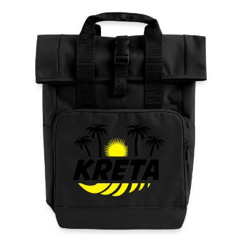 kreta_02 - Rolltop Rucksack mit zwei Griffen - Schwarz - Vorne