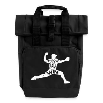 Baseball Spruch - Rolltop Rucksack mit zwei Griffen - Schwarz - Vorne