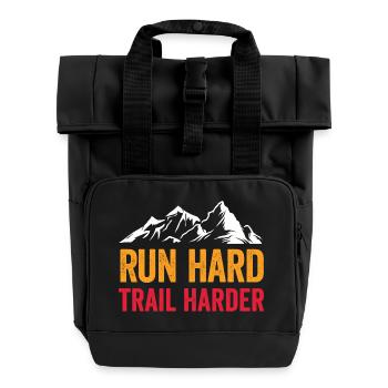 Courez fort. Trail plus difficile. - Sac à dos Roll Top à deux anses - noir - Devant