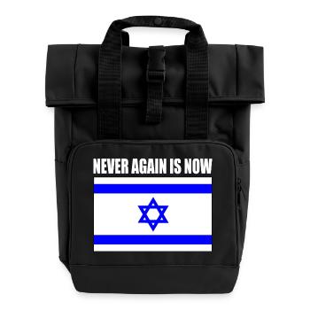 Never again is now - Rolltop Rucksack mit zwei Griffen - Schwarz - Vorne