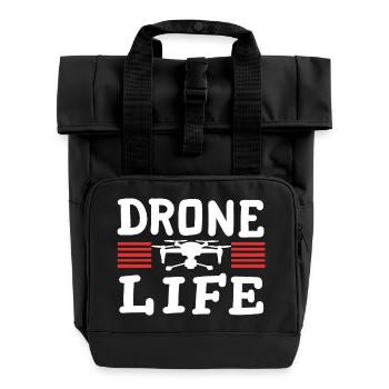 Drohnenpilot RC FPV Quadrocopter - Rolltop Rucksack mit zwei Griffen - Schwarz - Vorne