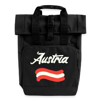 Drapeau de l’Autriche - Sac à dos Roll Top à deux anses - noir - Devant