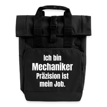Mechaniker - Rolltop Rucksack mit zwei Griffen - Schwarz - Vorne