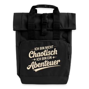 Je ne suis pas chaotique, je suis une aventure - Sac à dos Roll Top à deux anses - noir - Devant