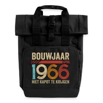 Bouwjaar april 1966 niet kapot te krijgen - Roll Top Backpack with Two Handles - black - Front