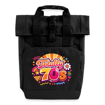 Années 70 - Sac à dos Roll Top à deux anses - noir - Devant