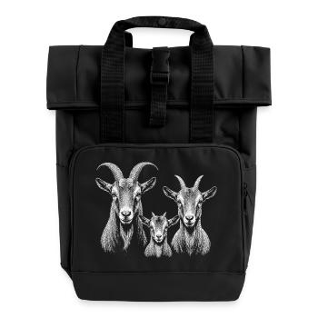 Ziege - Rolltop Rucksack mit zwei Griffen - Schwarz - Vorne