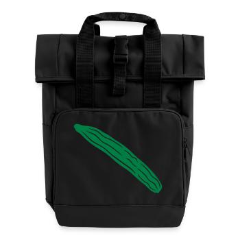 gurke - cucumber 1col - Rolltop Rucksack mit zwei Griffen - Schwarz - Vorne