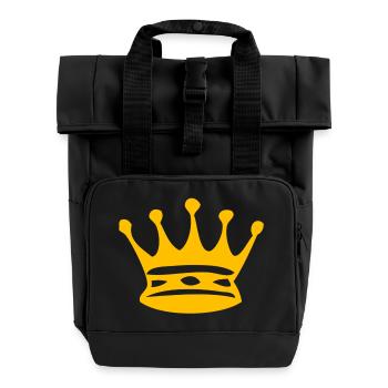 couronne jaune - Sac à dos Roll Top à deux anses - noir - Devant