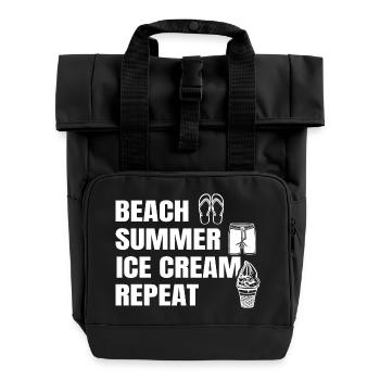 Eiscreme Liebhaber Spruch - Rolltop Rucksack mit zwei Griffen - Schwarz - Vorne