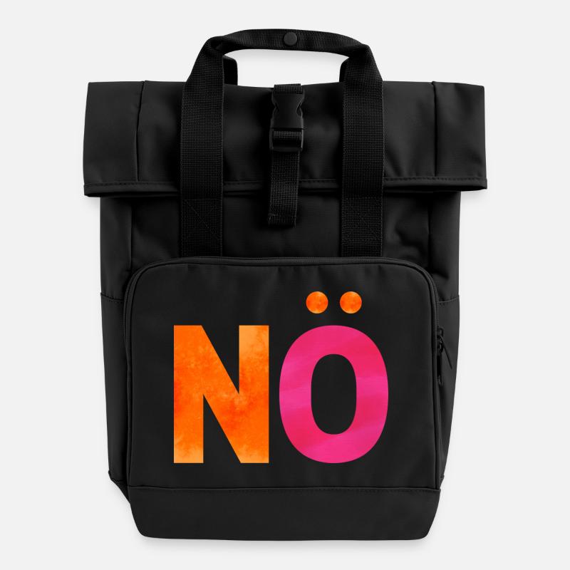NÖ. Ein Shirt, ein Wort. - Rolltop Rucksack mit zwei Griffen - Schwarz