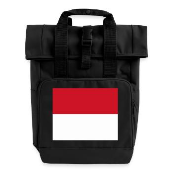 Monaco flag / Drapeau Monaco - Sac à dos Roll Top à deux anses - noir - Devant