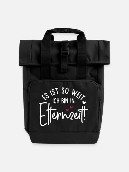 Es ist so weit Ich bin in Elternzeit - Rolltop Rucksack mit zwei Griffen - Schwarz