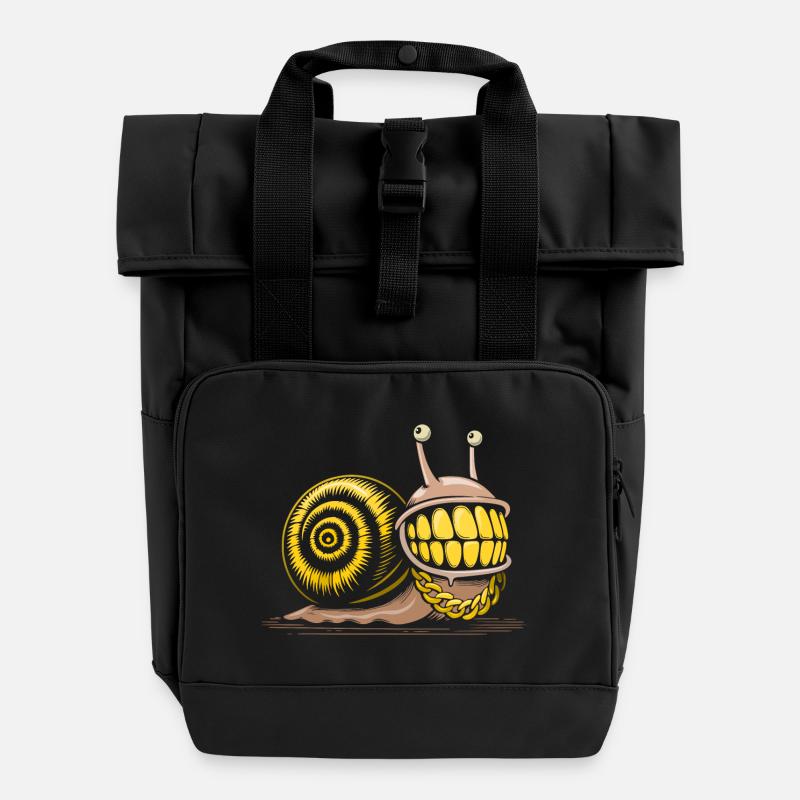 escargot bling bling hiphop - Sac à dos Roll Top à deux anses - noir