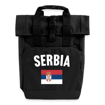 Drapeau de la Serbie - Sac à dos Roll Top à deux anses - noir - Devant