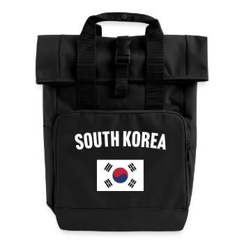 Drapeau de la Corée du Sud - Sac à dos Roll Top à deux anses - noir - Devant