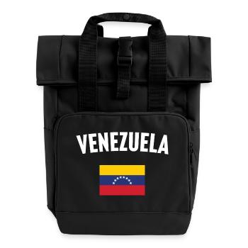 Venezuela Flag - Roll Top Backpack with Two Handles - black - Front