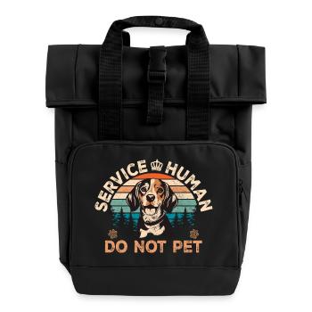 Service Human - Roll Top Backpack with Two Handles - black - Front