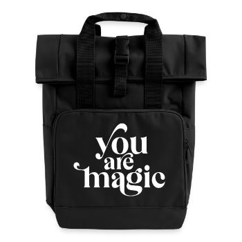 You Are Magic - Roll Top Backpack with Two Handles - black - Front