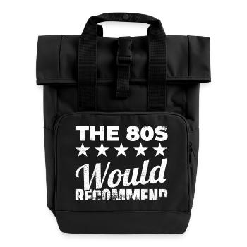 Die 80er würde ich empfehlen - Rolltop Rucksack mit zwei Griffen - Schwarz - Vorne