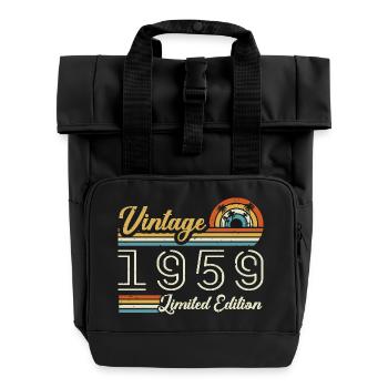Anniversaire 66 Ans | Millésime 1959 Cadeau 1959 - Sac à dos Roll Top à deux anses - noir - Devant