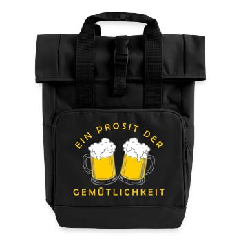 Bier - Ein Prosit der Gemütlichkeit - Roll Top Backpack with Two Handles - black - Front