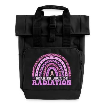 Brustkrebs Rosa Oktober Strahlentherapie - Rolltop Rucksack mit zwei Griffen - Schwarz - Vorne