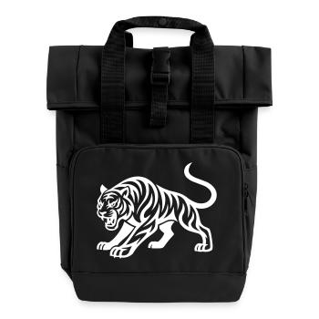 Tiger Animal Tier - Roll Top Backpack with Two Handles - black - Front