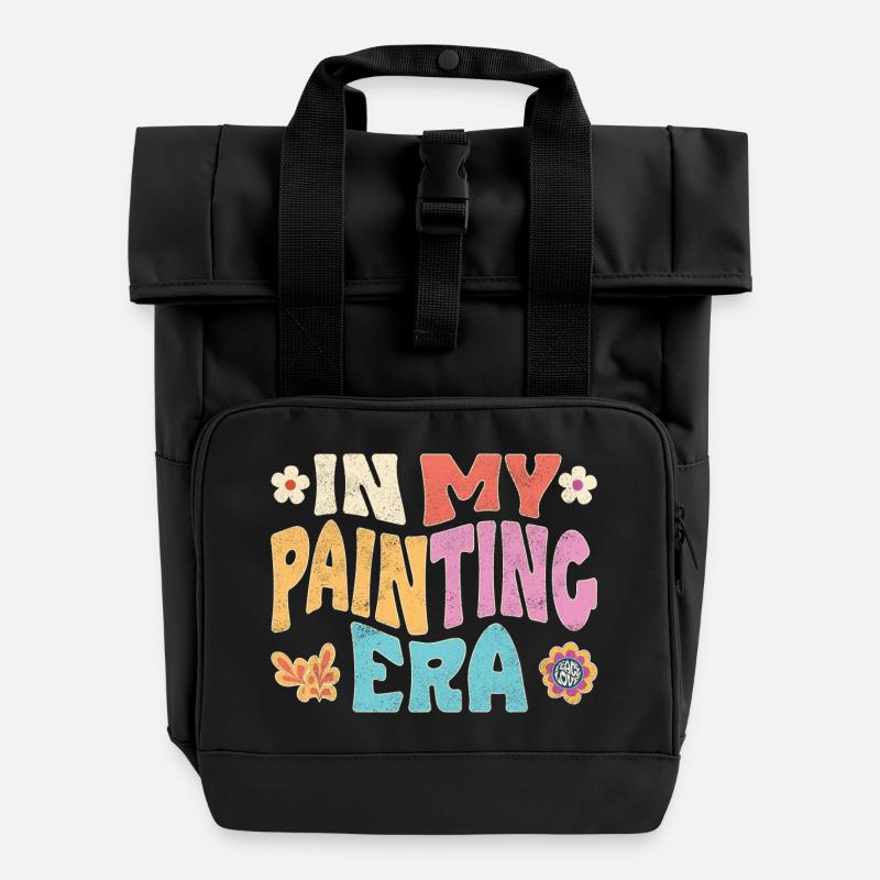 À l’époque de la peinture - Sac à dos Roll Top à deux anses - noir