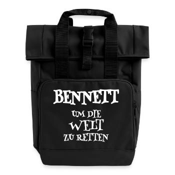 Retter Bennett - Rolltop Rucksack mit zwei Griffen - Schwarz - Vorne