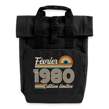 Februar 1980 - Rolltop Rucksack mit zwei Griffen - Schwarz - Vorne