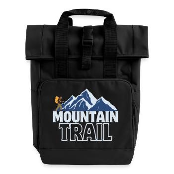 Bergpfad Abenteuer - Rolltop Rucksack mit zwei Griffen - Schwarz - Vorne