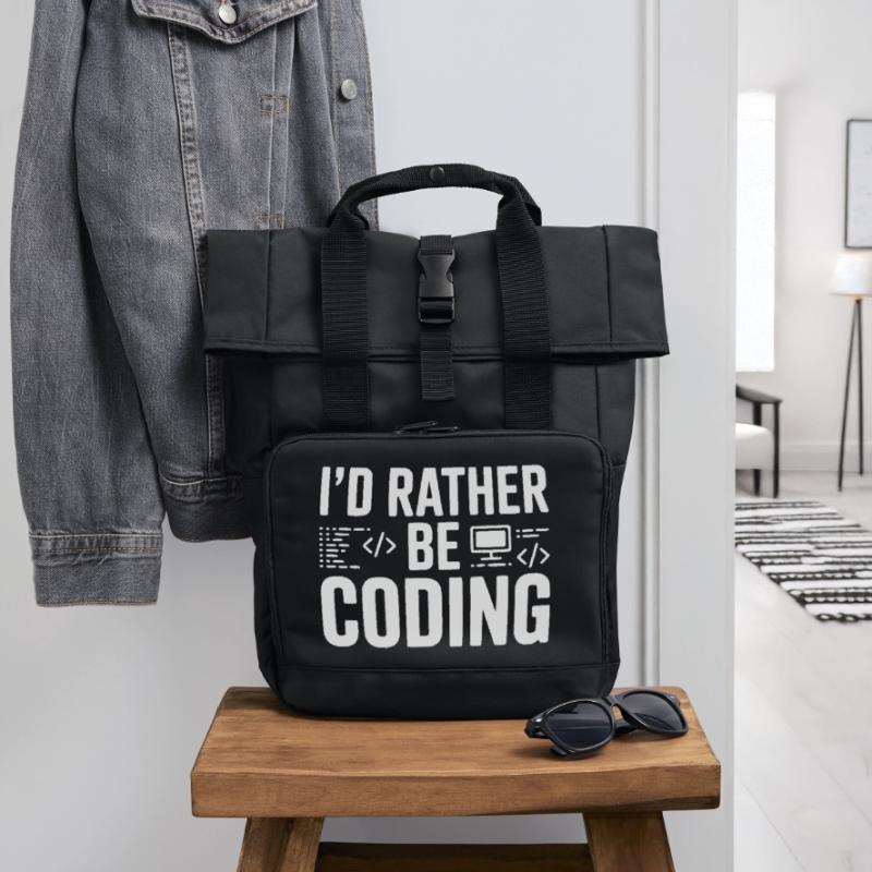 Je préfère coder Sac à dos Roll Top à deux anses