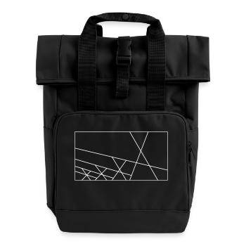 Black Line - Roll Top Backpack with Two Handles - black - Front