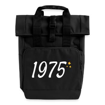 1975 - Roll Top Backpack with Two Handles - black - Front
