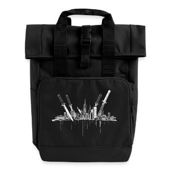 Messer Stadt - Rolltop Rucksack mit zwei Griffen - Schwarz - Vorne