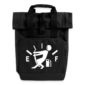 Leere Tankanzeige - Rolltop Rucksack mit zwei Griffen - Schwarz - Vorne