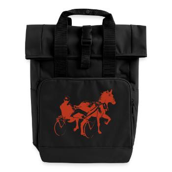 traber trabrennen - Rolltop Rucksack mit zwei Griffen - Schwarz - Vorne