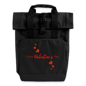 Joyeuse Saint-Valentin - Sac à dos Roll Top à deux anses - noir - Devant