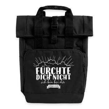 Fear not - Roll Top Backpack with Two Handles - black - Front
